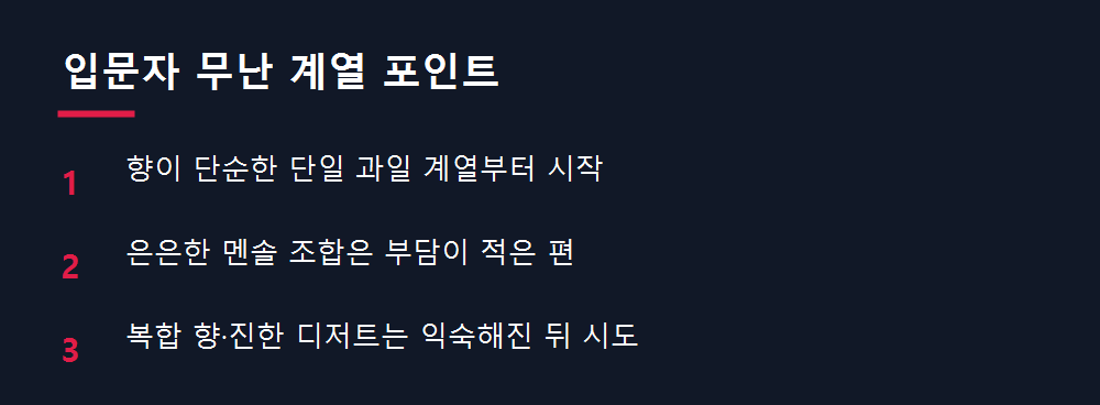 입문자 무난 계열 포인트