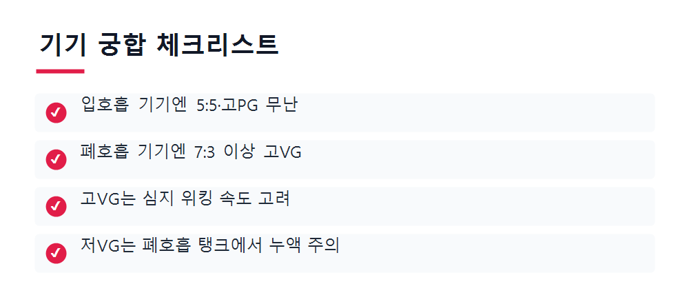 기기 궁합 체크리스트