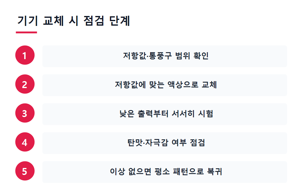 기기 교체 시 점검 단계