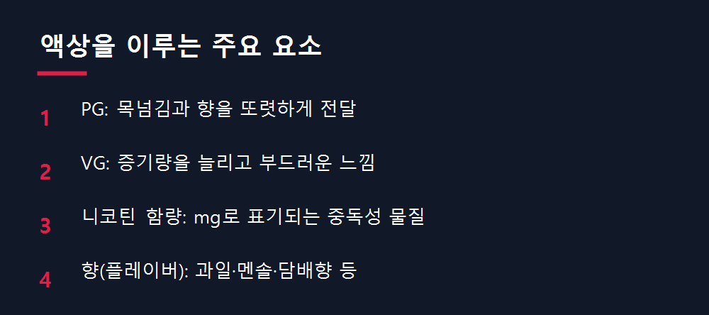 액상을 이루는 주요 요소