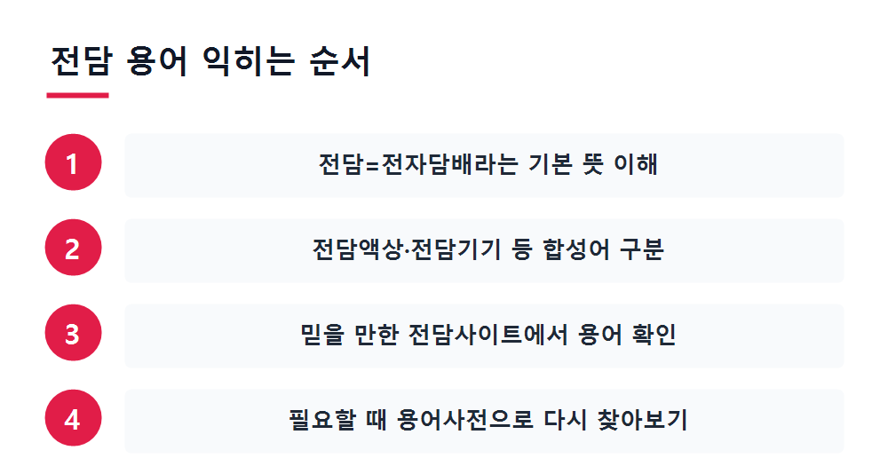 전담 용어 익히는 순서