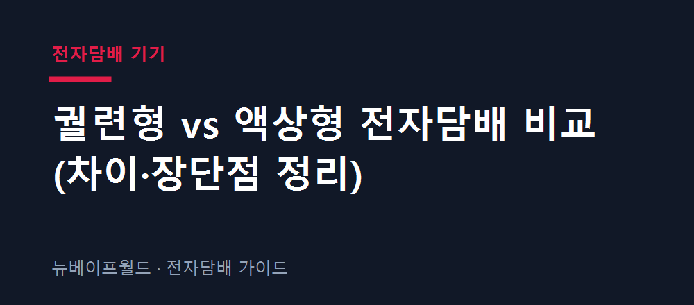 궐련형과 액상형 전자담배의 차이를 비교한 표 이미지